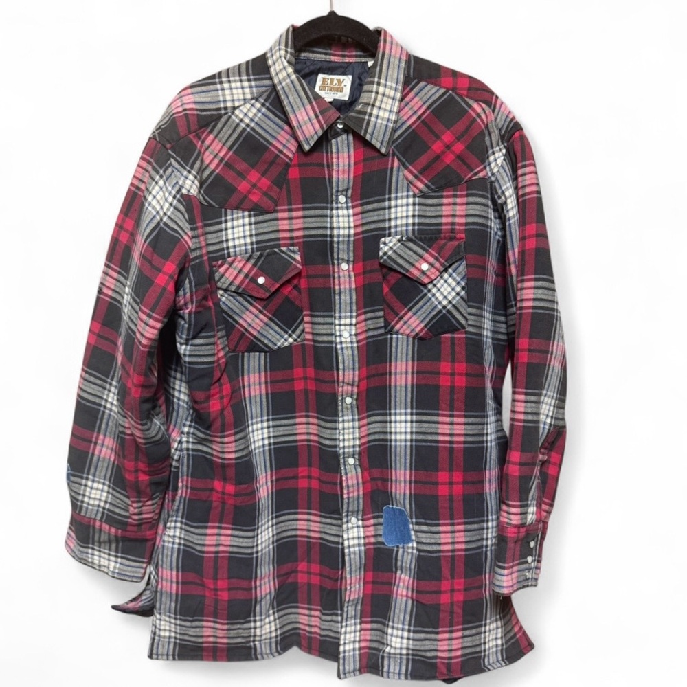 Ely Cattleman Red and Black Plaid Button Down Shirt